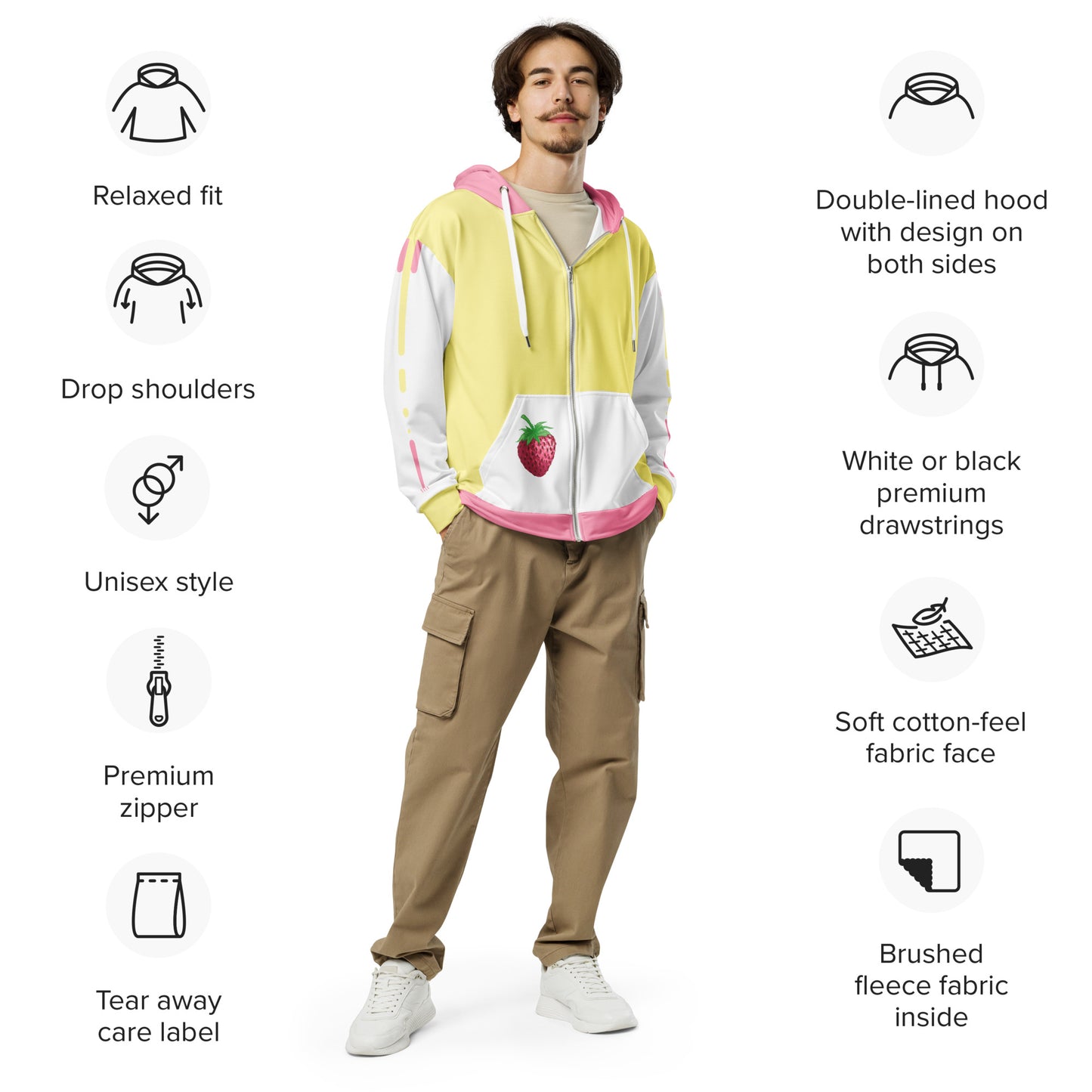 Strawberry Zip Hoodie