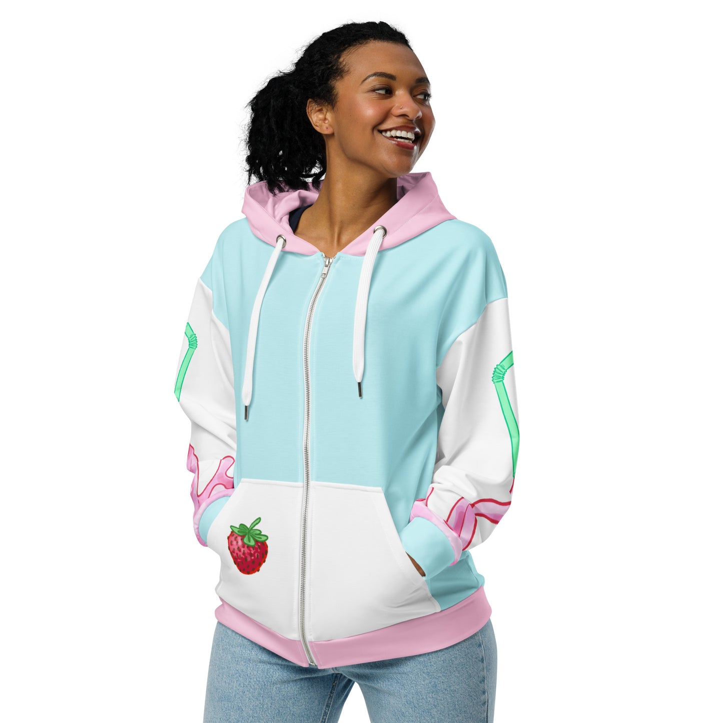 Strawberry Milk Zip-up Hoodie