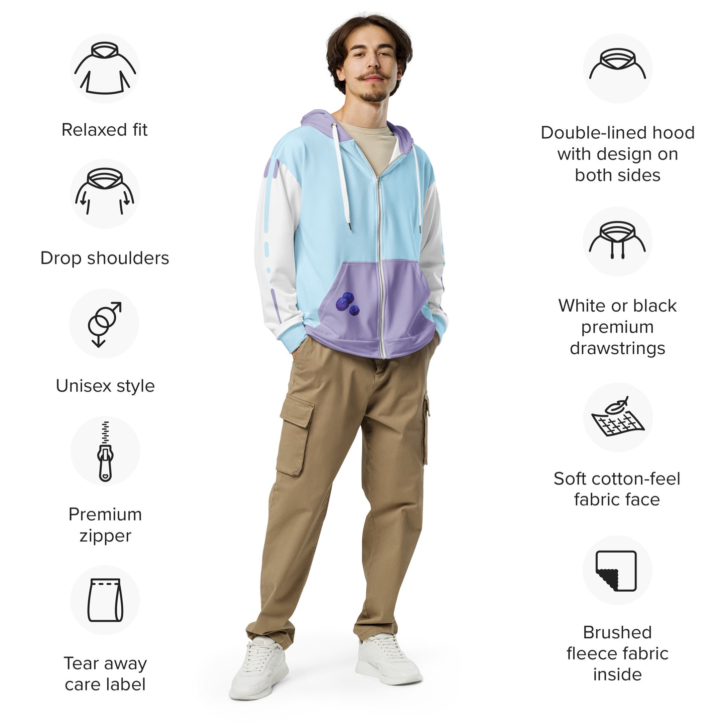 Blueberry Zip Hoodie